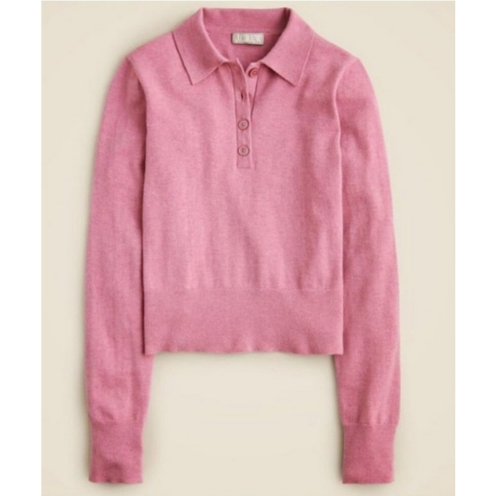 J.Crew Featherweight Cashmere-Blend Long-Sleeve Polo Shirt